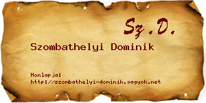 Szombathelyi Dominik névjegykártya